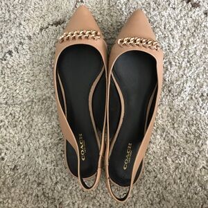 Coach Rodney Pointed Toe Leather Burgundy Slingbac